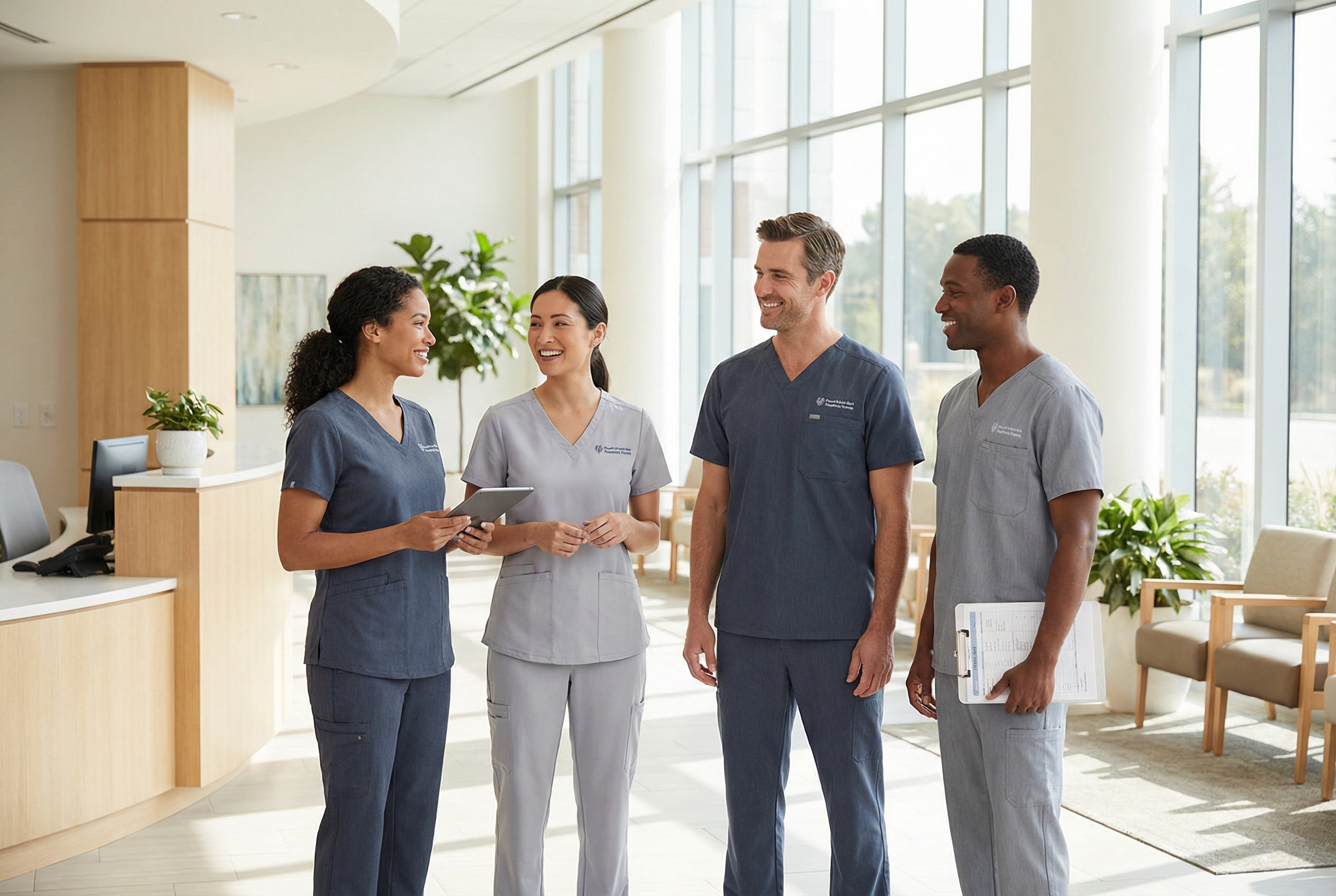 Pflegeeinrichtung mit Teamkleidung