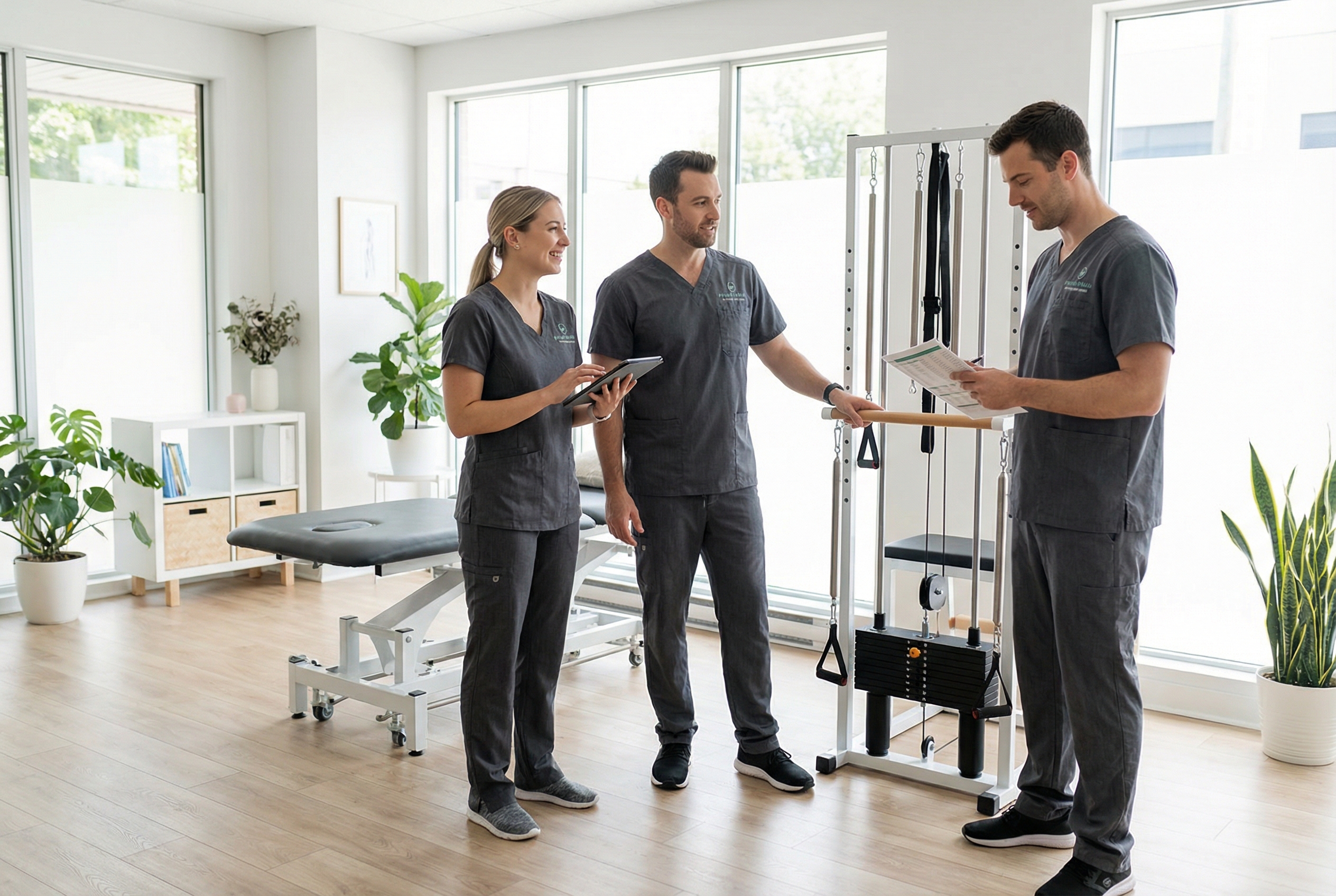 Therapiezentrum mit Teamkleidung